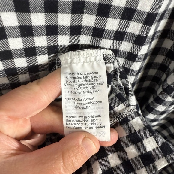 J. Crew Women’s Flannel Gingham Ruffle Mini Dress Black/White Size XL - Picture 10 of 11